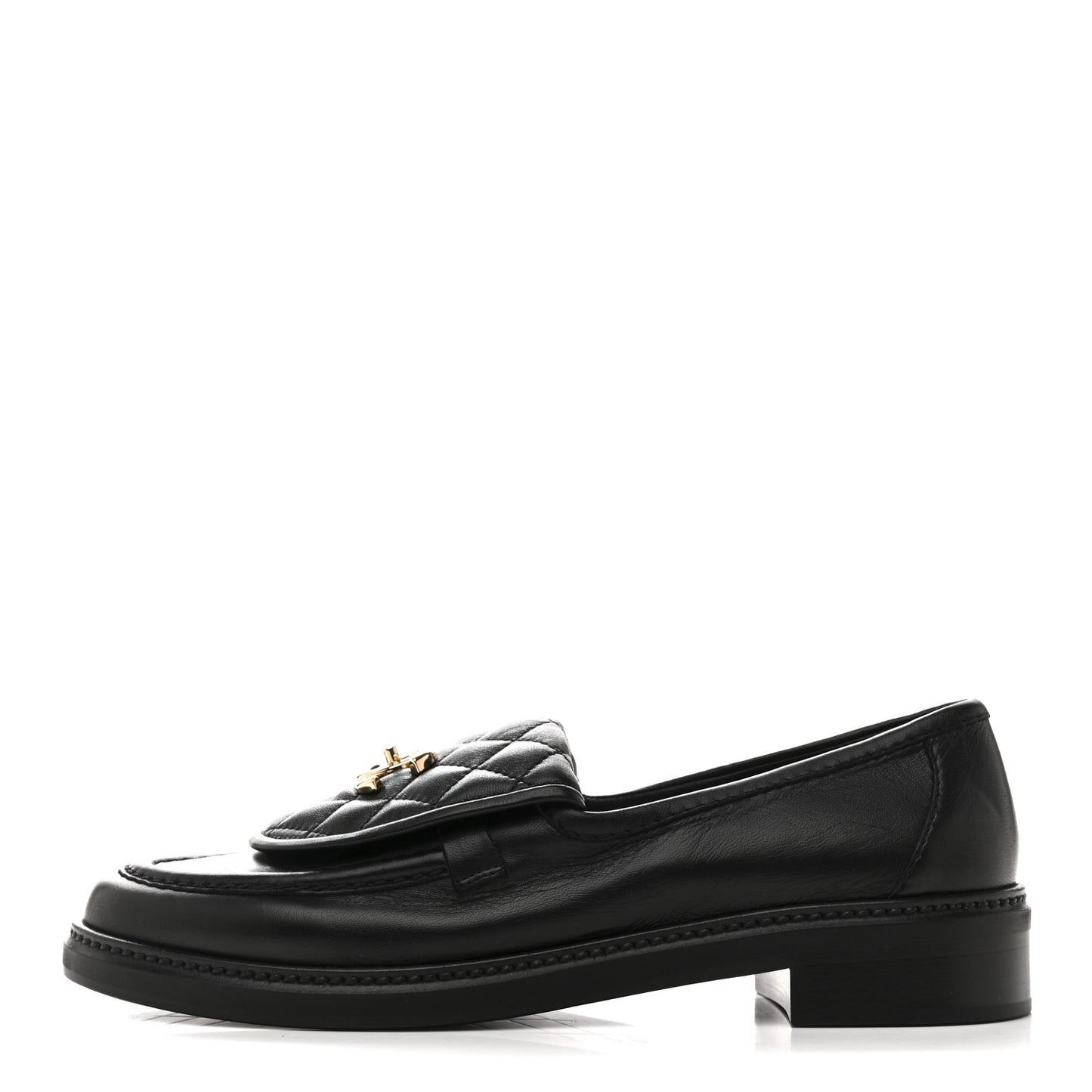 Lambskin Quilted CC Turnlock Loafers 40 Black