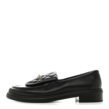 Chanel Lambskin Quilted CC Turnlock Loafers 40 Black 1 of 9