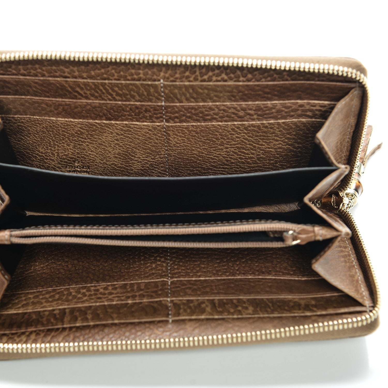 Gucci Guccissima Bamboo Tassel Zip Around Wallet Light Brown 5 of 6
