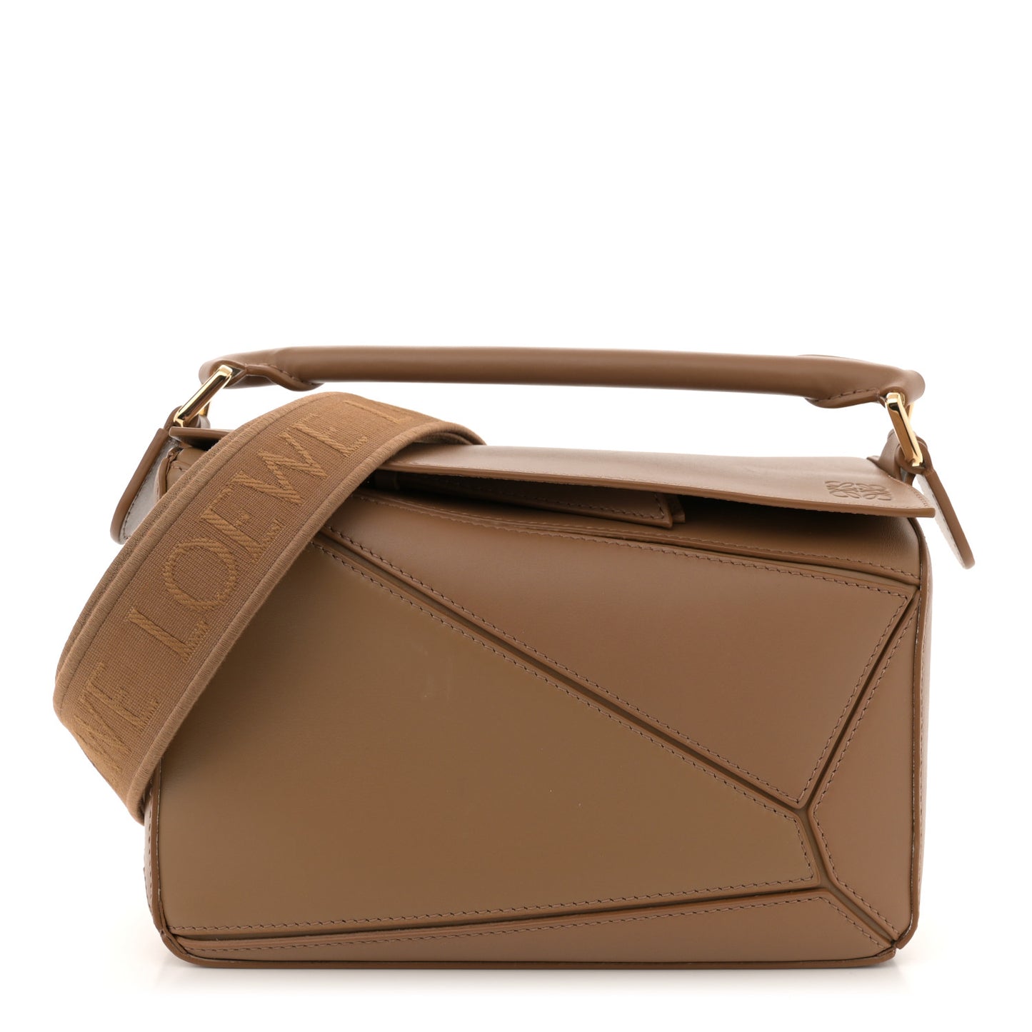 Satin Calfskin Small Puzzle Bag Oak