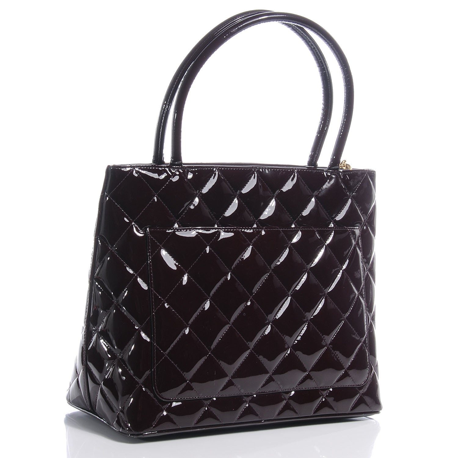 Chanel Patent Medallion Tote Bordeaux 3 of 8