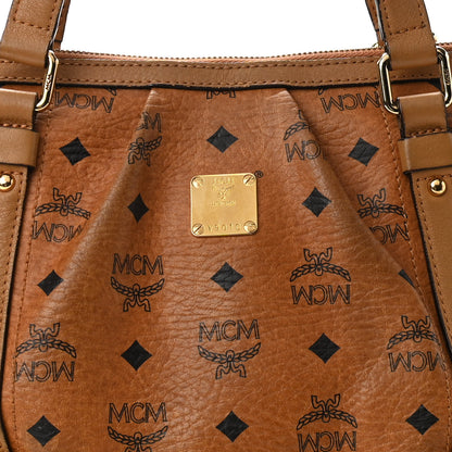 MCM Visetos Medium Essentials Shopper Tote Cognac 7 of 20