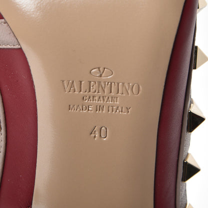 Valentino Garavani Calfskin Nappa Rockstud Ankle Strap 100mm Pumps 40 Rubino Poudre 6 of 9