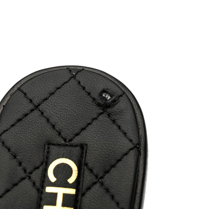 Chanel Lambskin Quilted CC Turnlock Sandals 38 Black 9 of 9