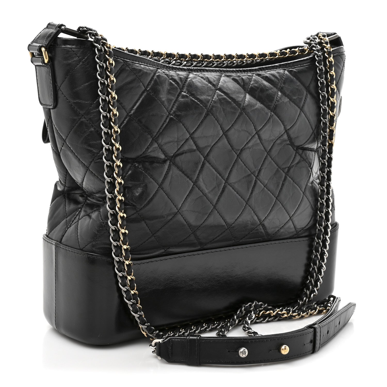 Chanel Aged Calfskin Quilted Large Gabrielle Hobo Black 3 of 13