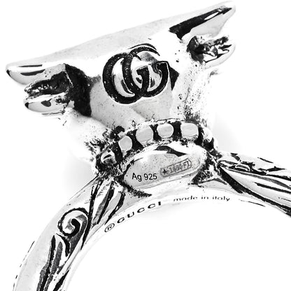 Gucci Sterling Silver Anger Forest Bull's Head Ring 54 7 4 of 4