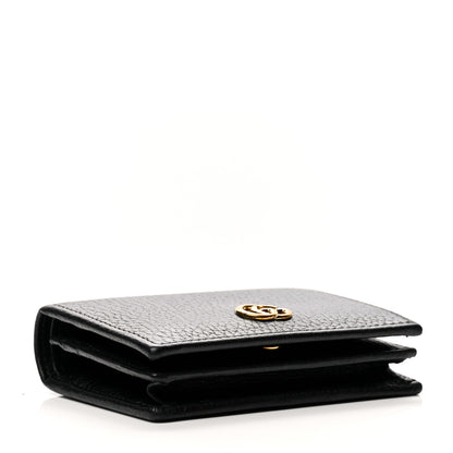Gucci Pebbled Calfskin GG Marmont Card Case Black 3 of 6