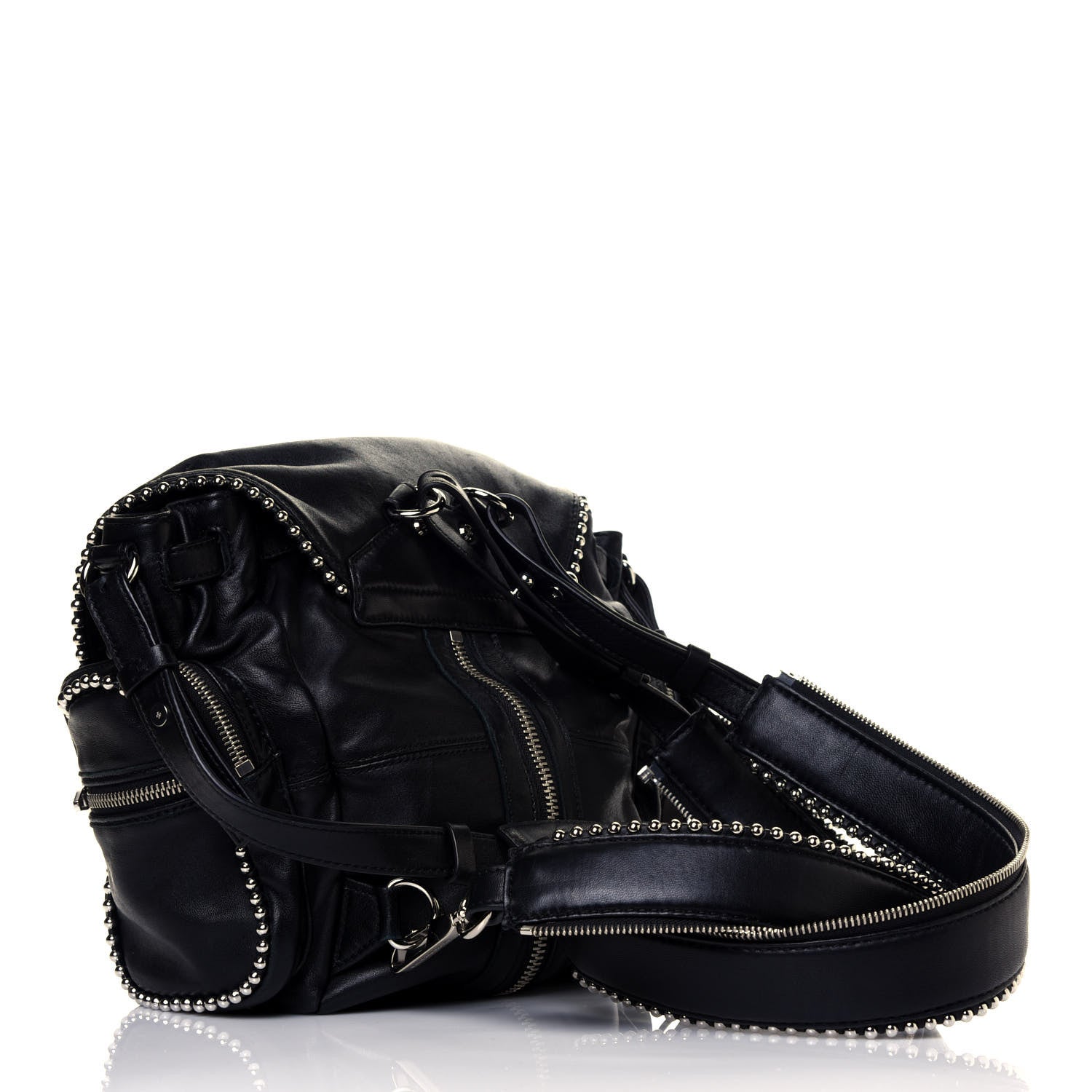 Alexander Wang Lambskin Studded Mini Marti Convertible Backpack Black Rhodium Hardware 2 of 10