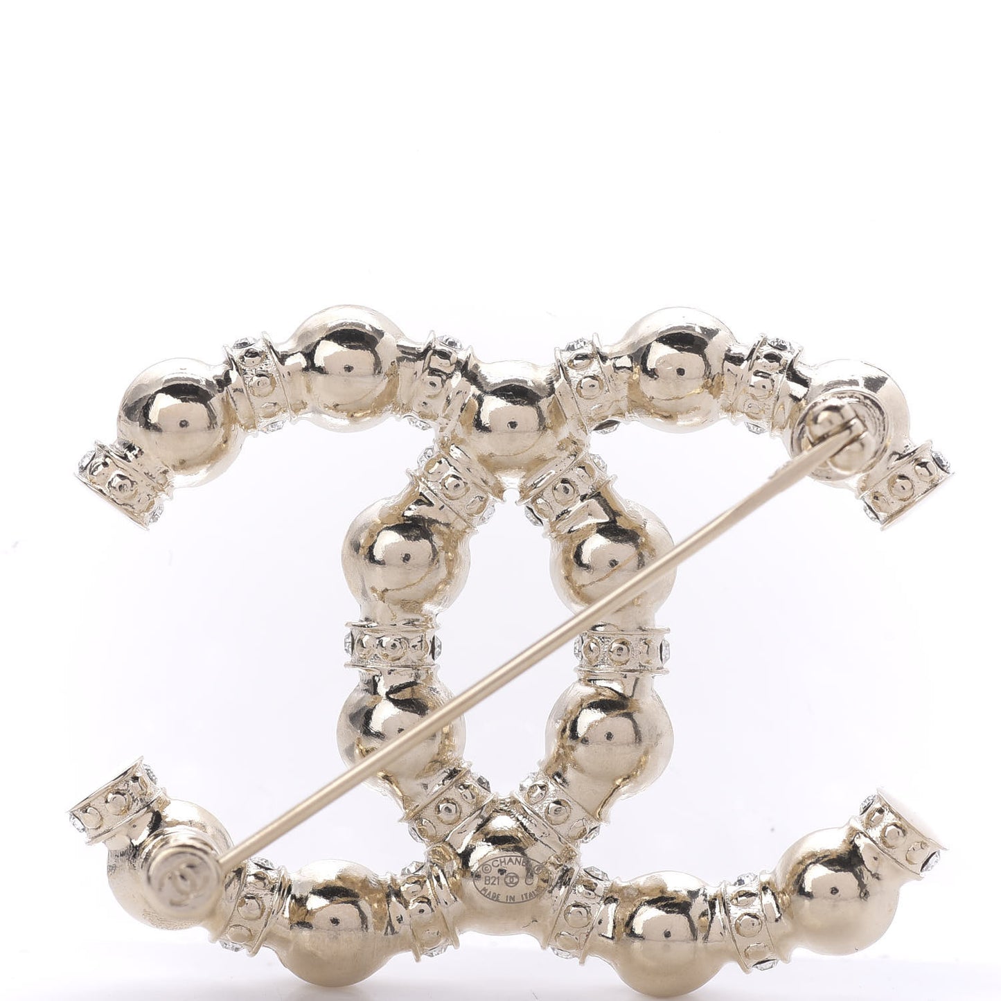 Pearl Crystal Nefertiti CC Brooch Gold