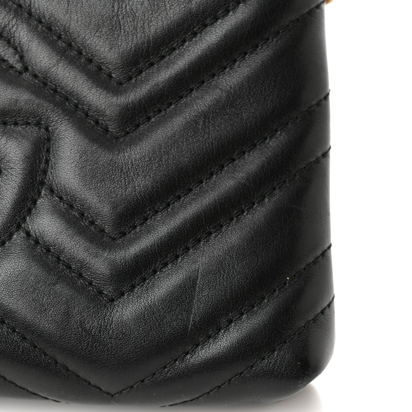 Calfskin Matelasse Mini GG Marmont Chain Bag Black