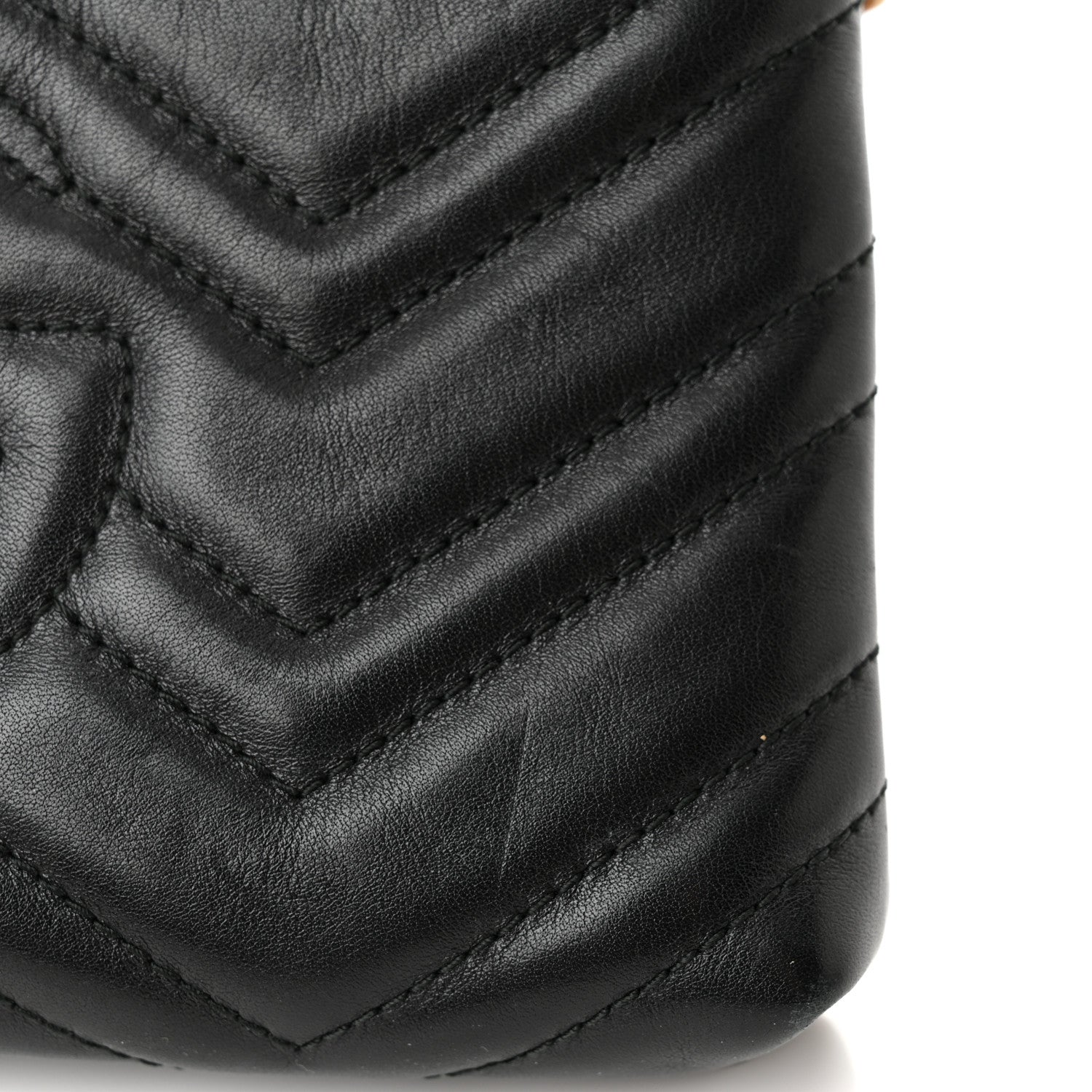 Gucci Calfskin Matelasse Mini GG Marmont Chain Bag Black 18 of 19