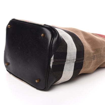 Burberry Canvas Mega Check Medium Ashby Hobo Black 11 of 12
