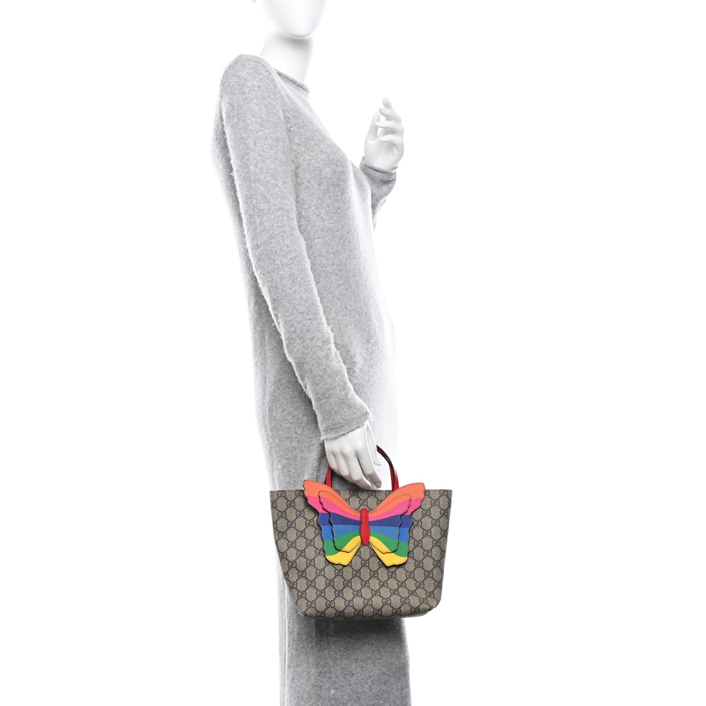 GG Supreme Monogram Kid's Rainbow Butterfly Tote