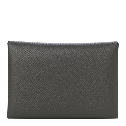 Hermes Epsom Calvi Duo Card Case Gris Meyer 1 of 10