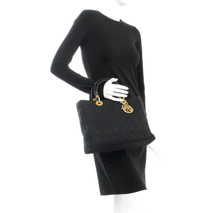 Christian Dior Nylon Cannage Large Lady Dior Black 2 of 12
