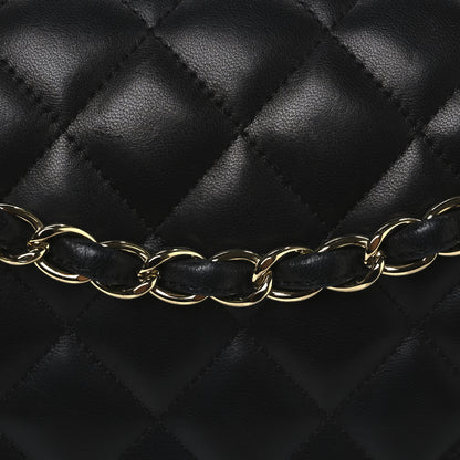 Chanel Lambskin Quilted Jumbo Double Flap Black 8 of 12