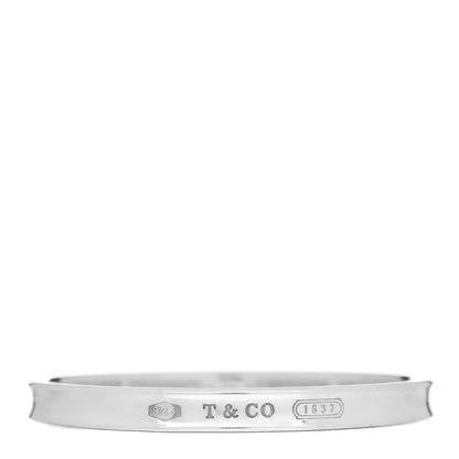 Tiffany Sterling Silver Narrow 1837 Bangle Bracelet 1 of 4