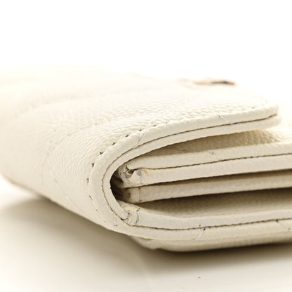 Chanel Caviar Quilted Flap Card Holder Wallet White 9 of 11
