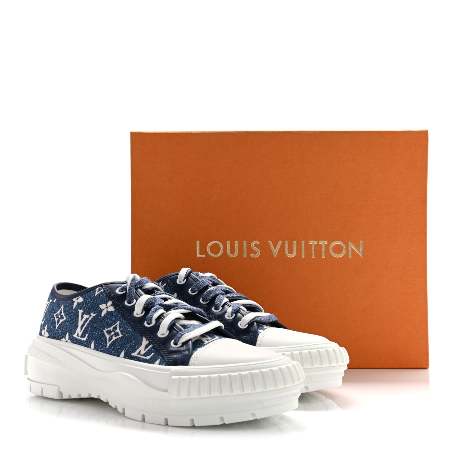 Louis Vuitton Denim Monogram Squad Sneakers 40 Marine 19 of 19