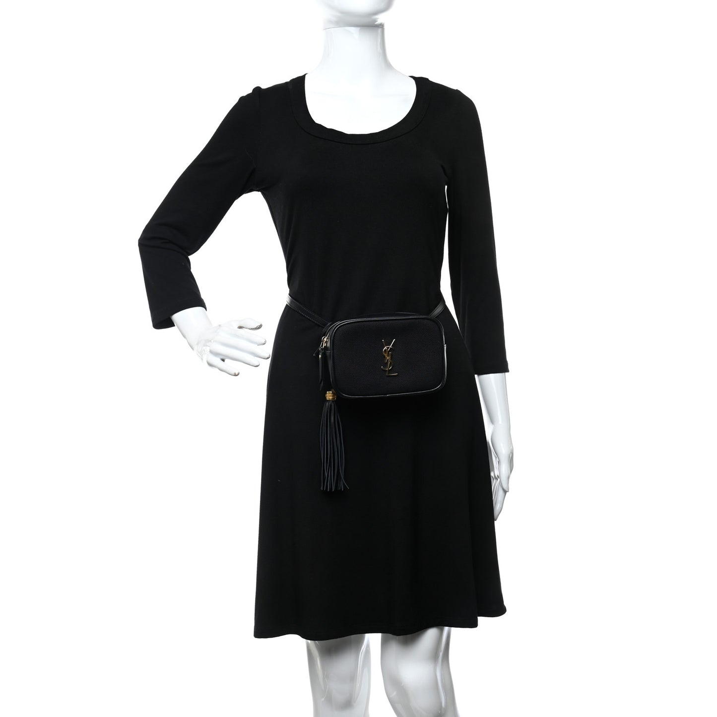 Calfskin Canvas Monogram Lou Belt Bag Black