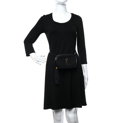 Saint Laurent Calfskin Canvas Monogram Lou Belt Bag Black 2 of 8