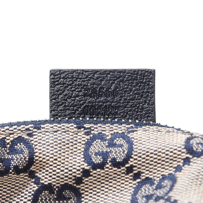 Gucci GG Monogram Web Double Pocket Belt Bag Navy 14 of 15
