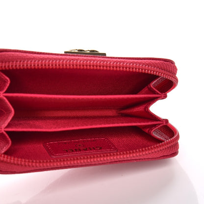 Chanel Caviar Quilted Boy Zip Around Coin Purse Wallet Fuchsia 5 of 10