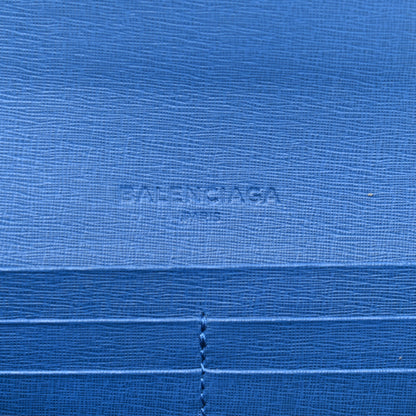 Balenciaga Striped Calfskin Essential Money Wallet Blue 7 of 8