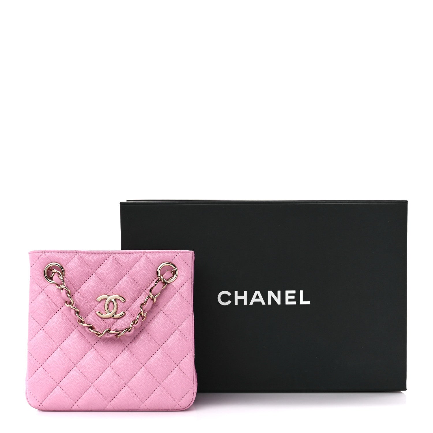 Chanel Caviar Quilted Mini Bucket Bag Pink 11 of 11