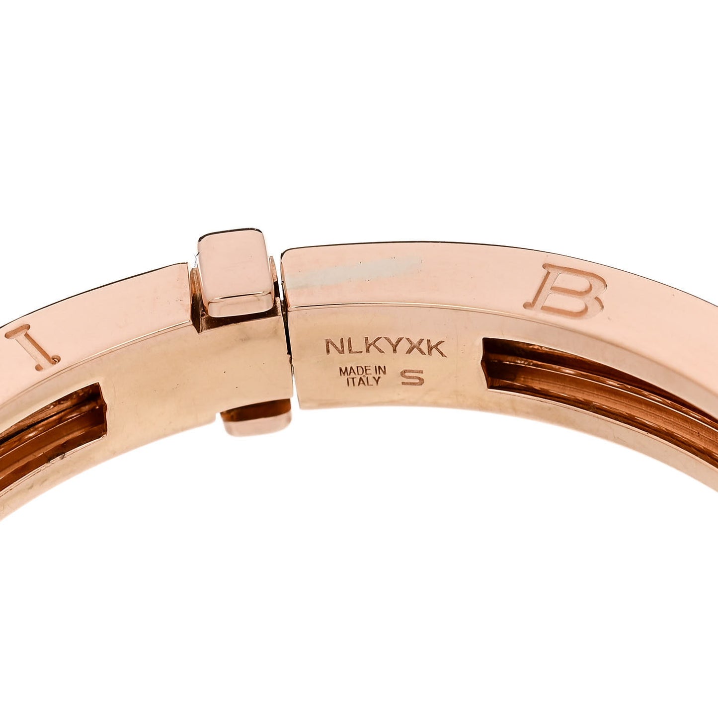 18K Rose Gold Diamond B.Zero1 Pave Bangle Bracelet S