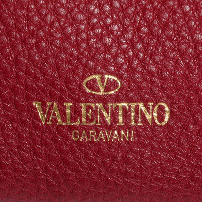 Valentino Garavani Pebbled Calfskin Large Rockstud Zip Wristlet Pouch Red 8 of 8