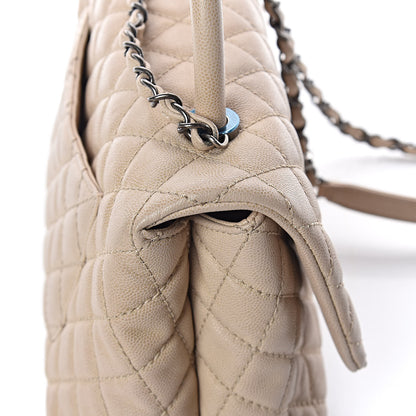Chanel Caviar Quilted Small Coco Handle Flap Light Beige 8 of 16