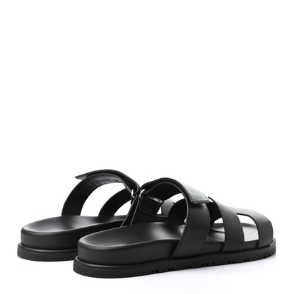 Hermes Calfskin Womens Chypre Sandals 40 Black 4 of 8