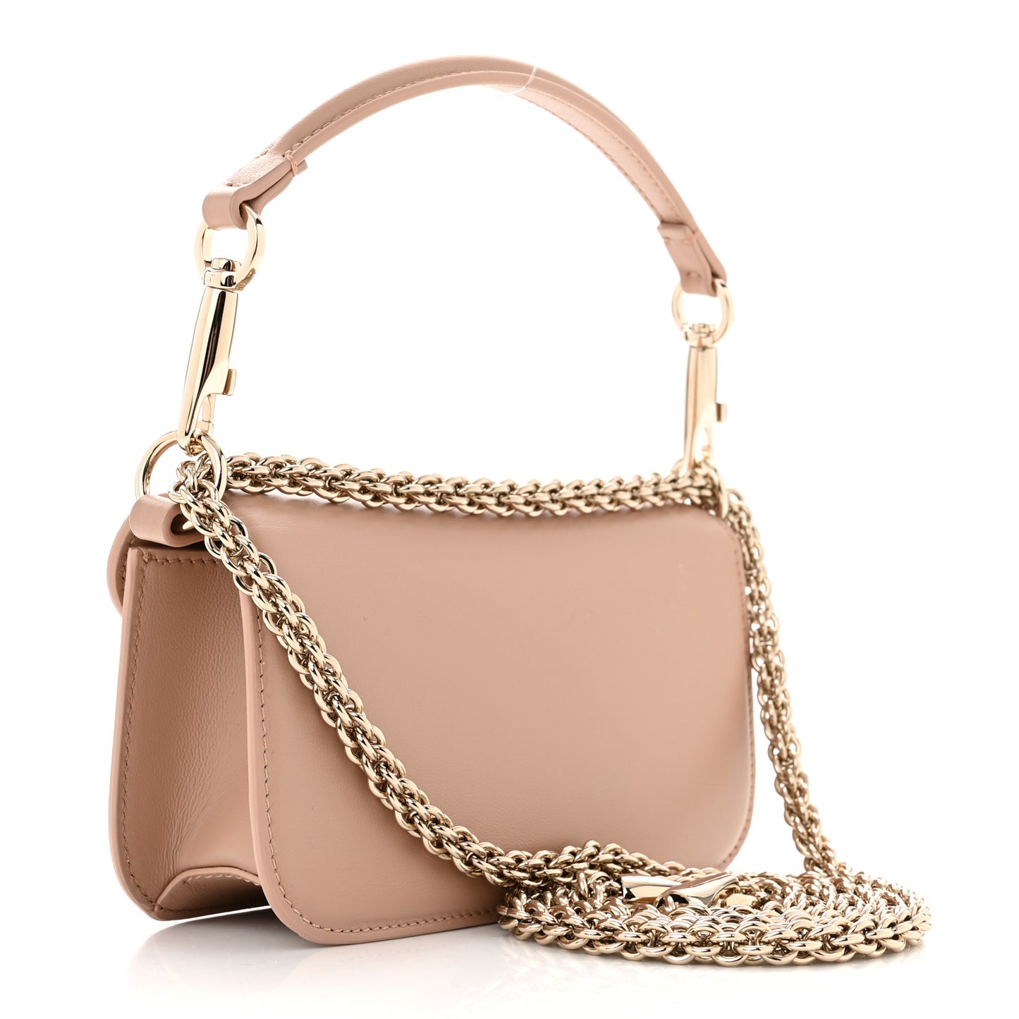 Calfskin Enamel Vlogo Small Loco Shoulder Bag Rose Cannelle