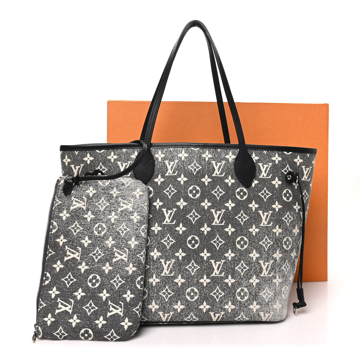 Denim Monogram Jacquard Neverfull MM Grey