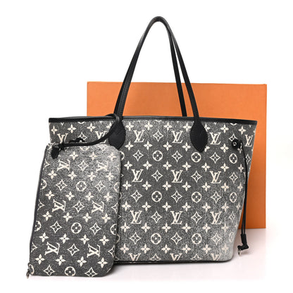 Louis Vuitton Denim Monogram Jacquard Neverfull MM Grey 11 of 11
