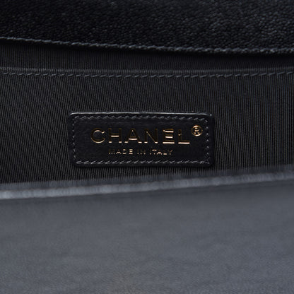 Chanel Caviar Chevron Quilted Medium Boy Flap Black 6 of 10