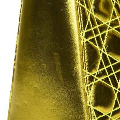 Christian Dior Metallic Lambskin Cannage Medium Anselm Reyle Lady Dior Yellow 10 of 10