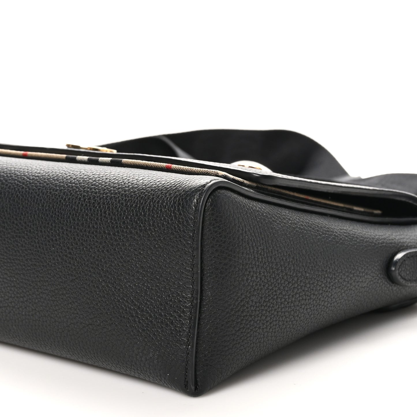 Grainy Calfskin Vintage Check Note Crossbody Bag Black
