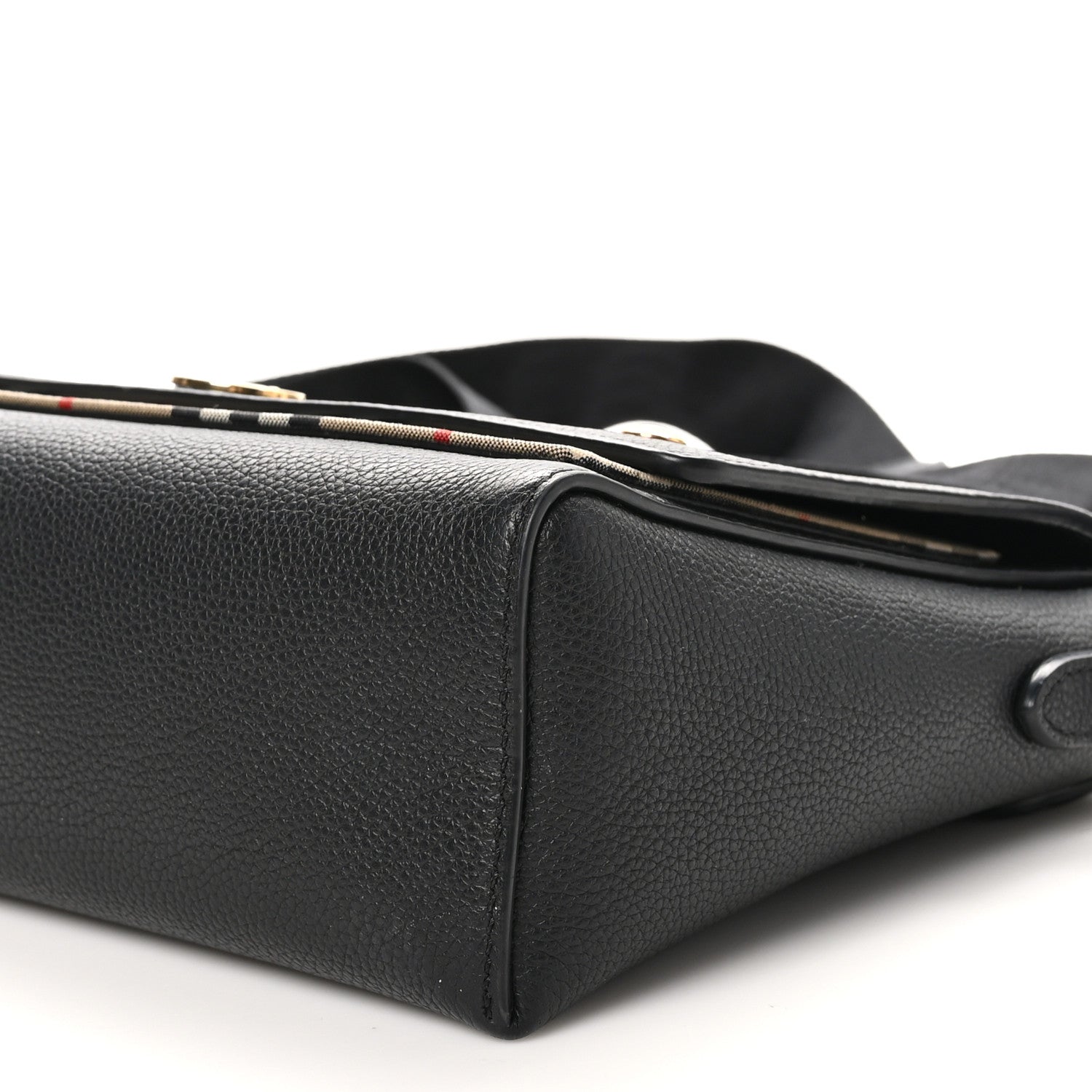 Burberry Grainy Calfskin Vintage Check Note Crossbody Bag Black 9 of 9