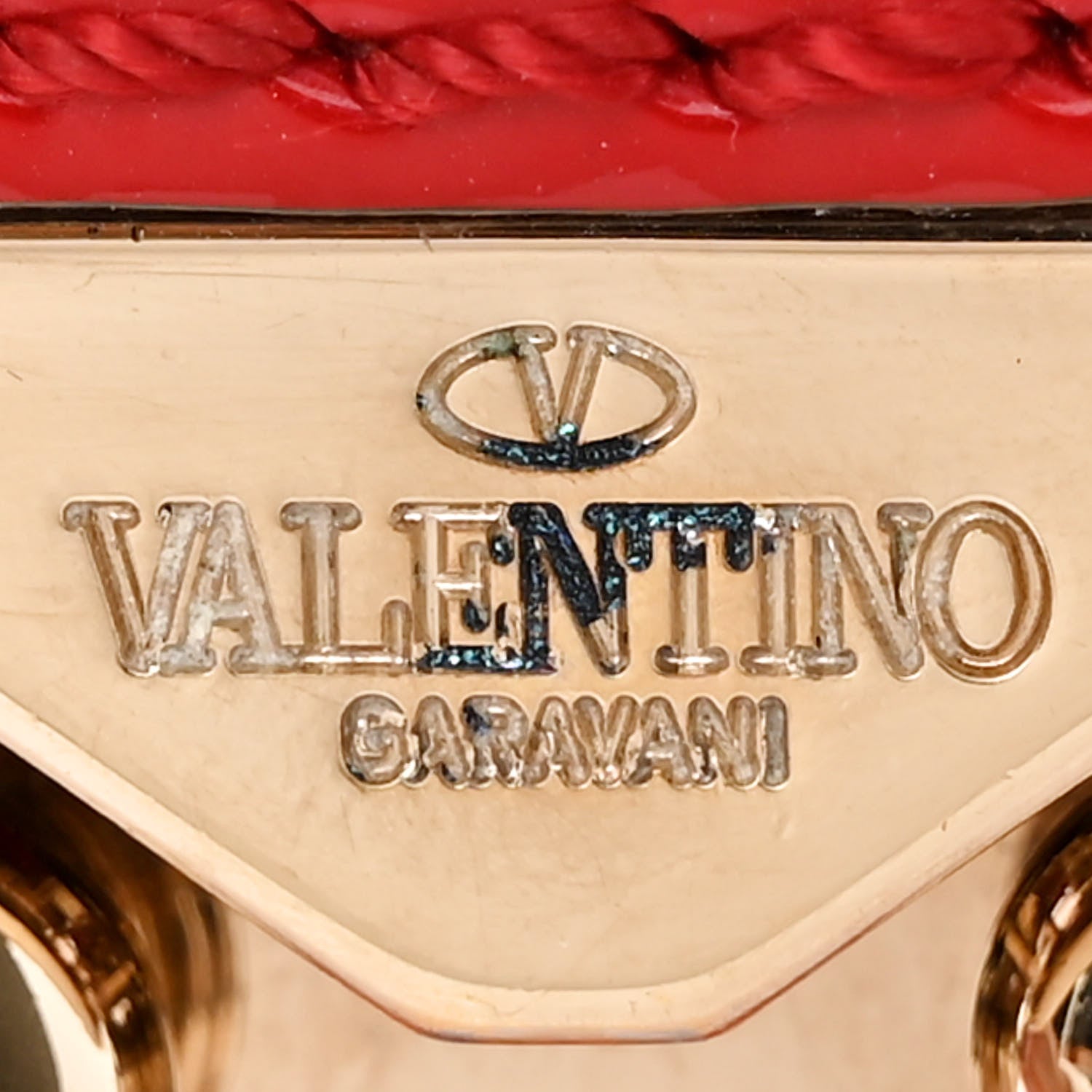 Valentino Garavani Patent Large Glam Lock Rockstud Flap Red 13 of 13