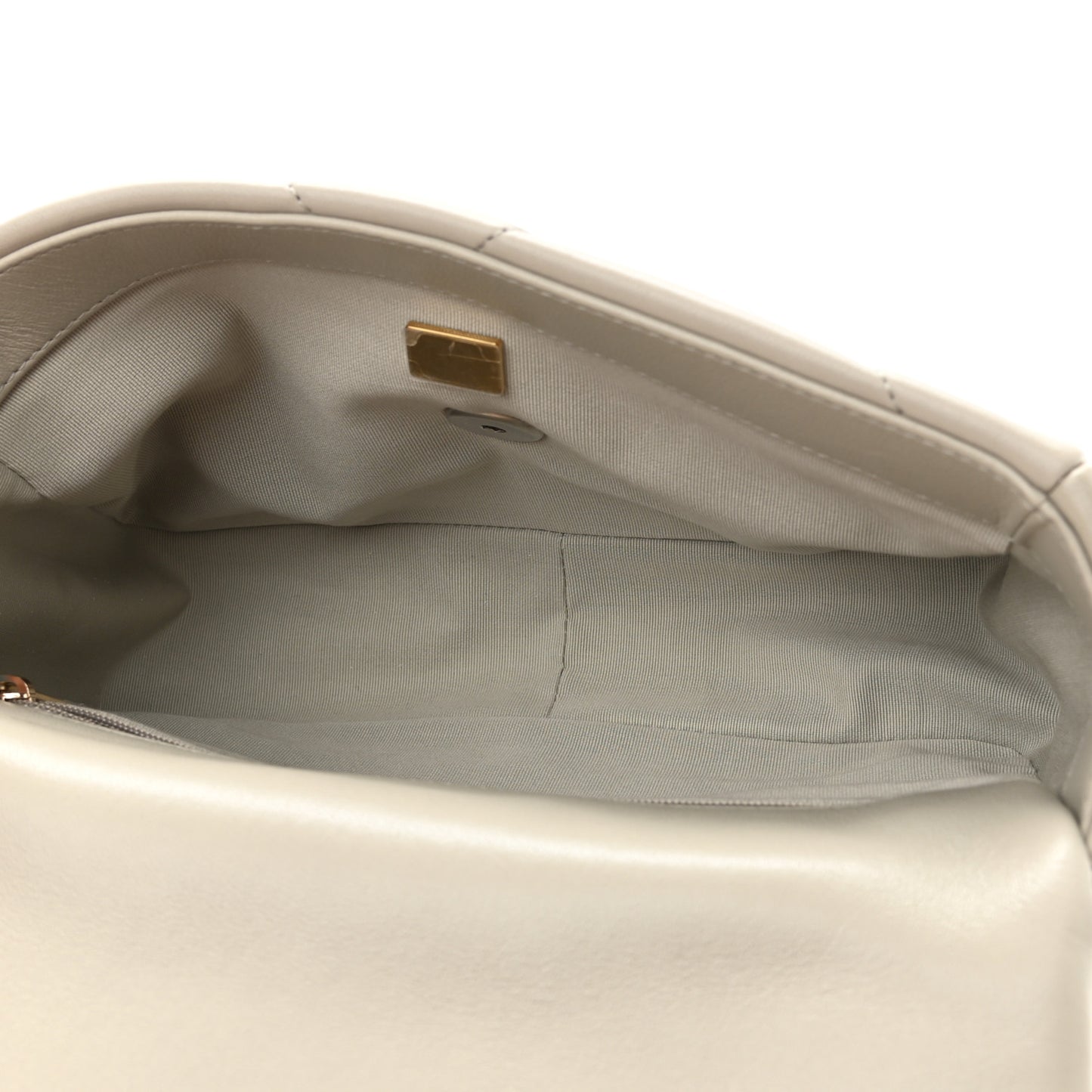 Lambskin Quilted Medium Chanel 19 Flap Light Grey