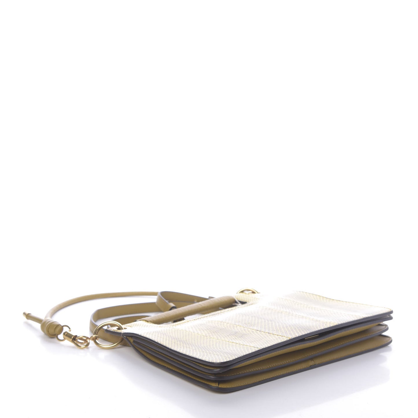 Calfskin Python Embossed Medium Whip Top Handle Crossbody Yellow