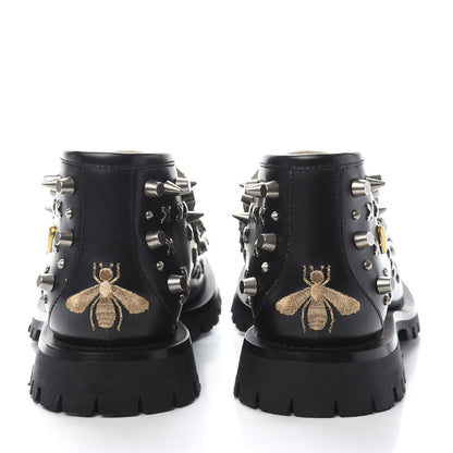 Gucci Cordovan Lux Studded Mens Harald Horsebit Ankle Boots 6 Black 5 of 9