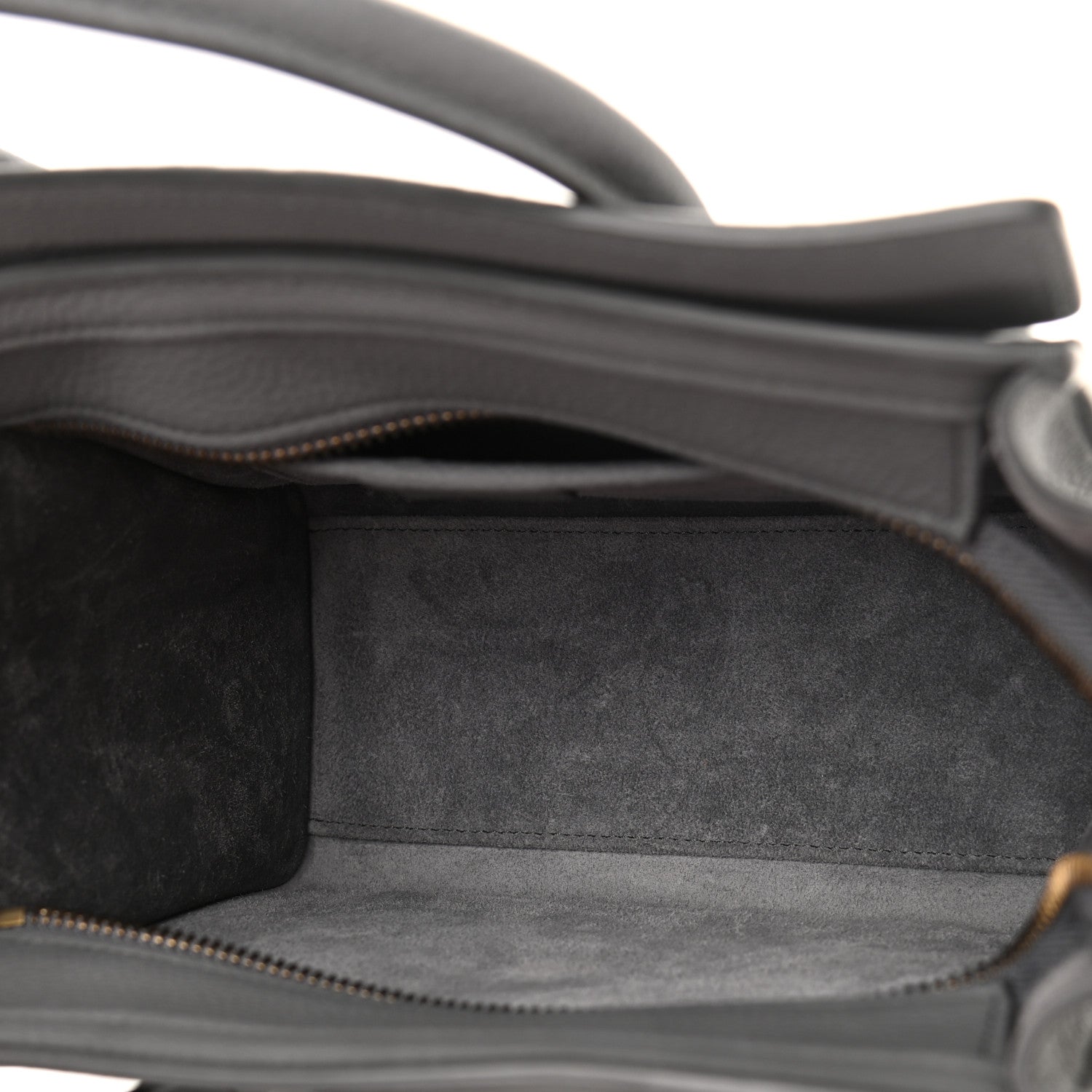 Celine Drummed Calfskin Nano Luggage Kohl 5 of 13