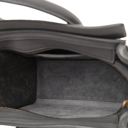 Celine Drummed Calfskin Nano Luggage Kohl 5 of 13