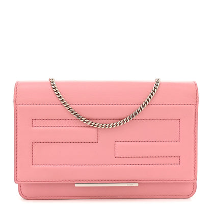 Fendi Vitello Flamingo Tube Wallet on Chain Pink 1 of 16