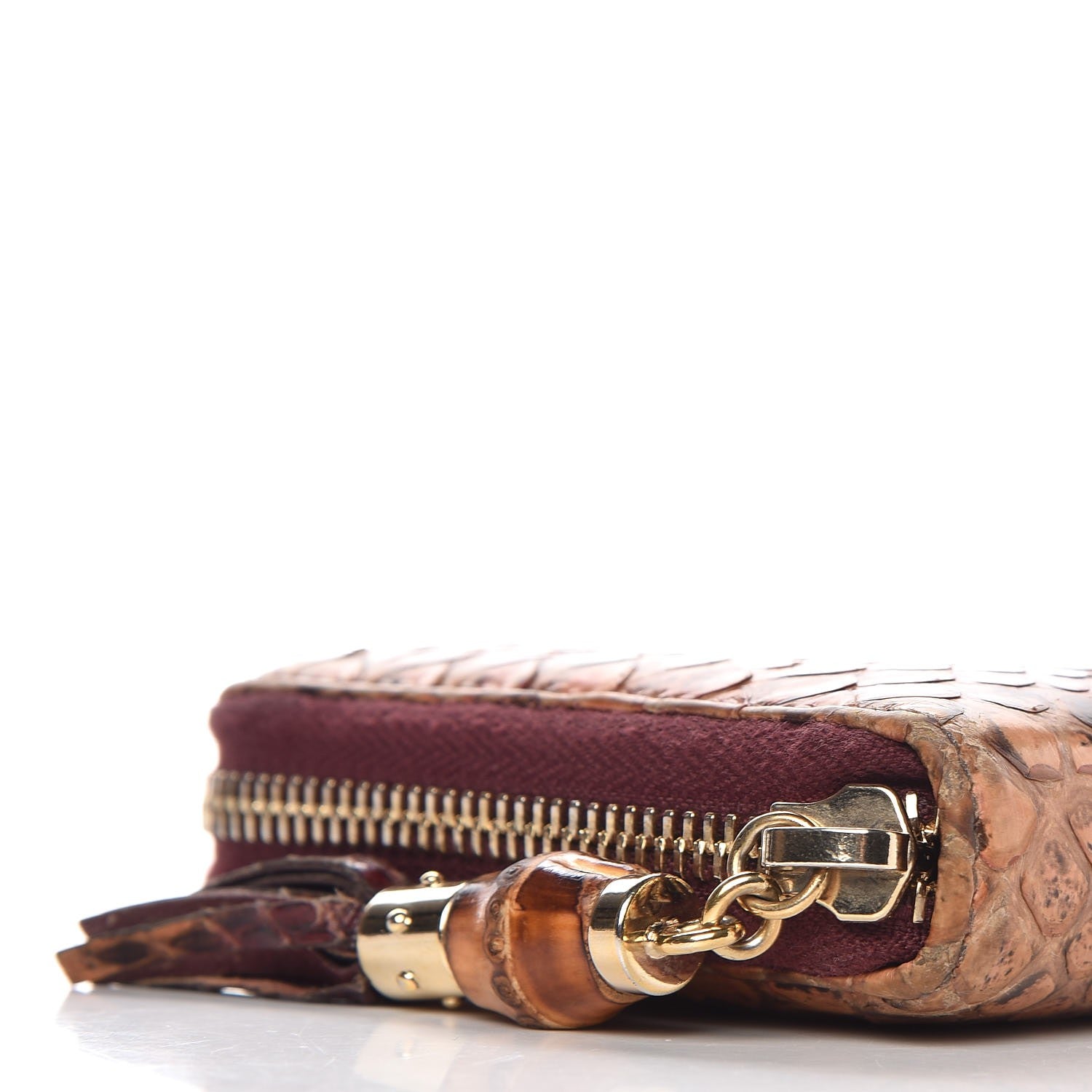 Gucci Python Bamboo Tassel Zip Around Wallet Multi 8 of 10