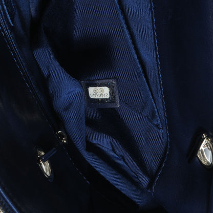 Chanel Lambskin Surpique Chevron Small Tote Dark Blue 8 of 15