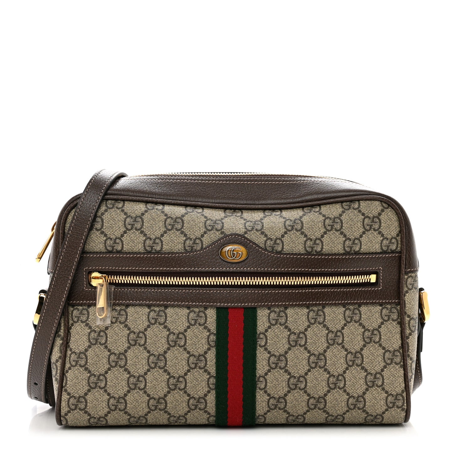 GG Supreme Monogram Web Small Ophidia Shoulder Bag Brown